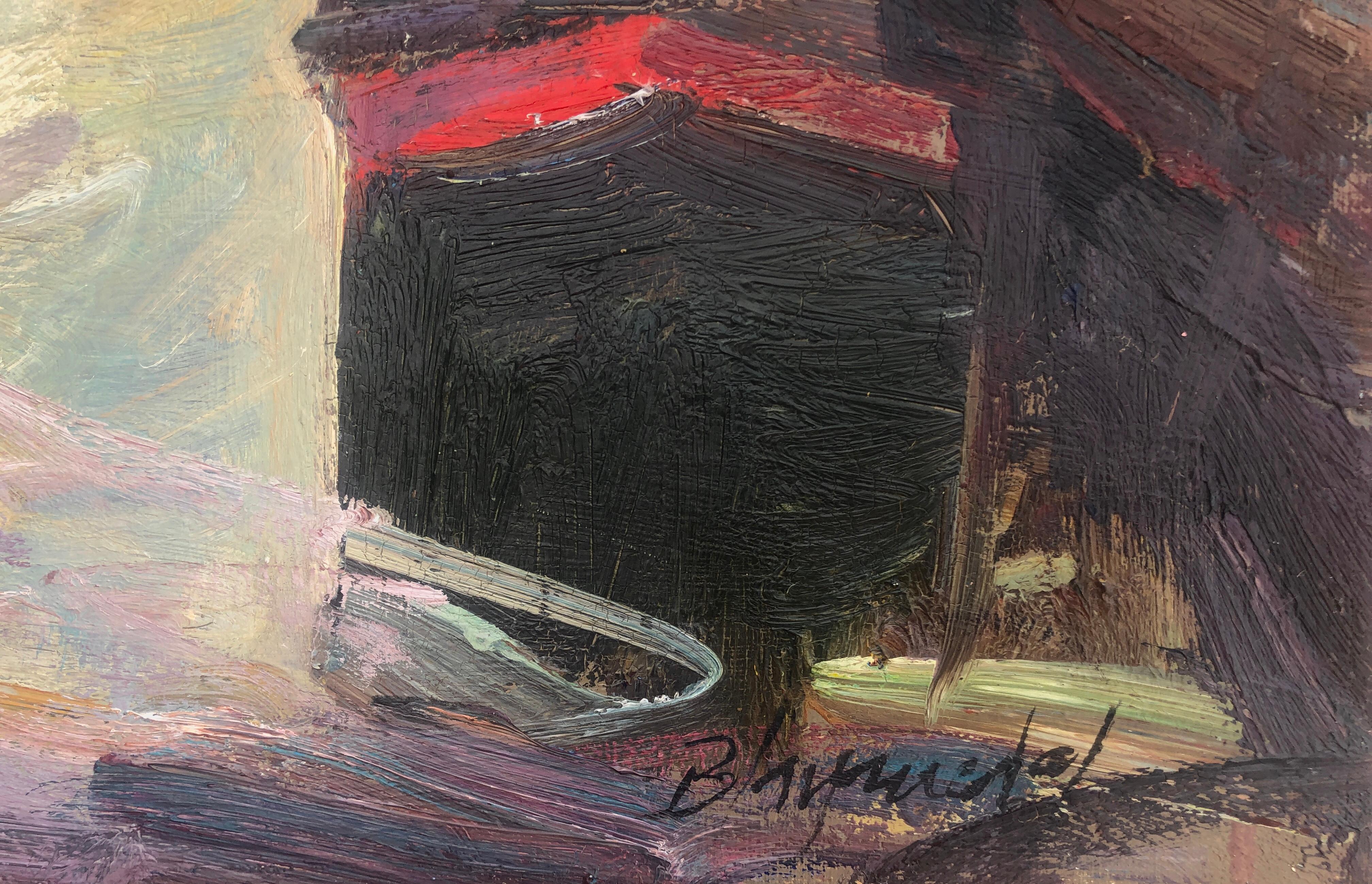Paysage espagnol esprit rivière huile sur toile peinture Espagne Europe - Painting de Benet Sarsanedas