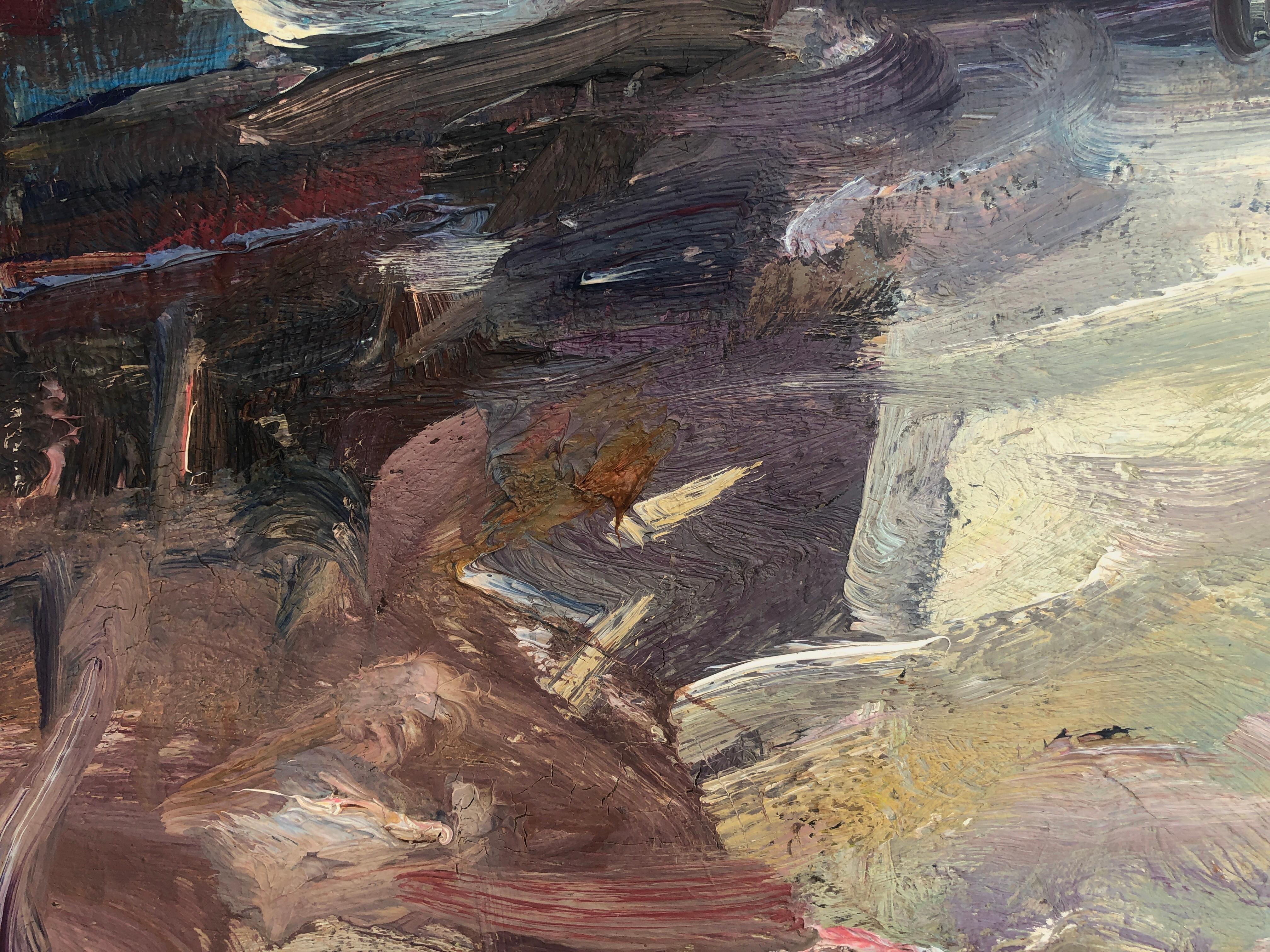 Paysage espagnol esprit rivière huile sur toile peinture Espagne Europe - Post-impressionnisme Painting par Benet Sarsanedas