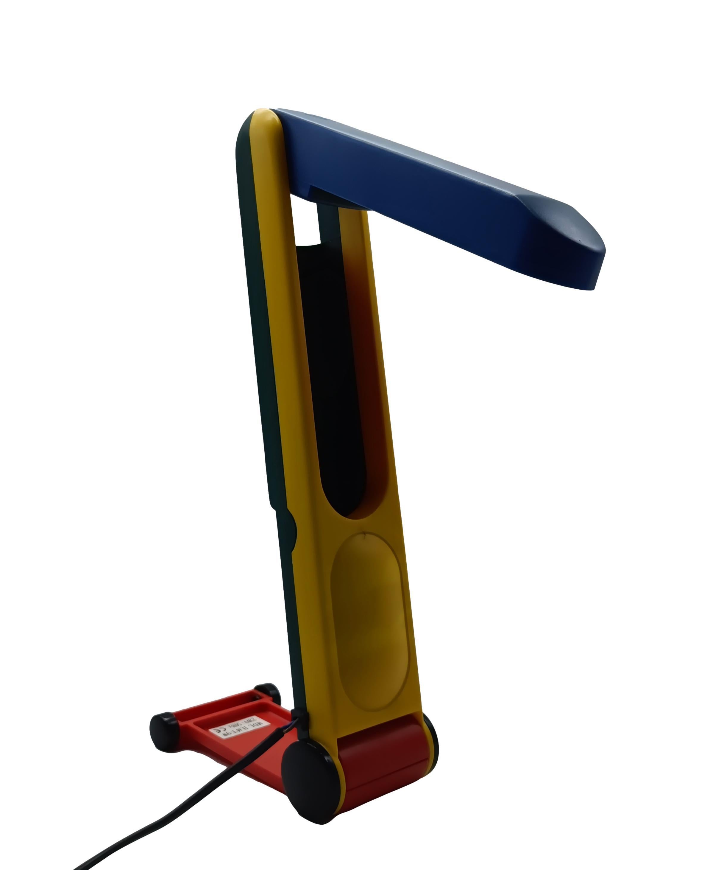 Mid-Century Modern Benetton Folding Table Lamp Memphis Style, Italy 1980s For Sale