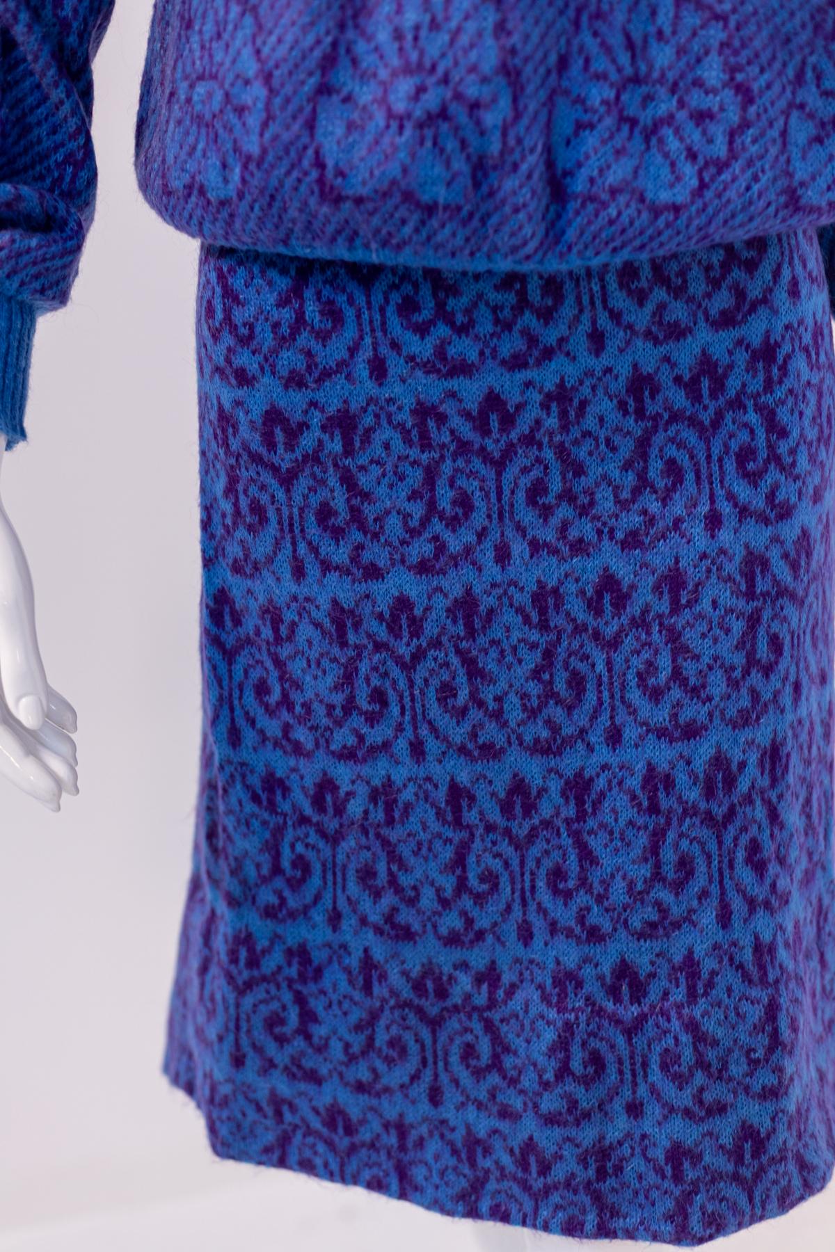 Benetton Blauer Vintage-Anzug aus Wolle im Angebot 2