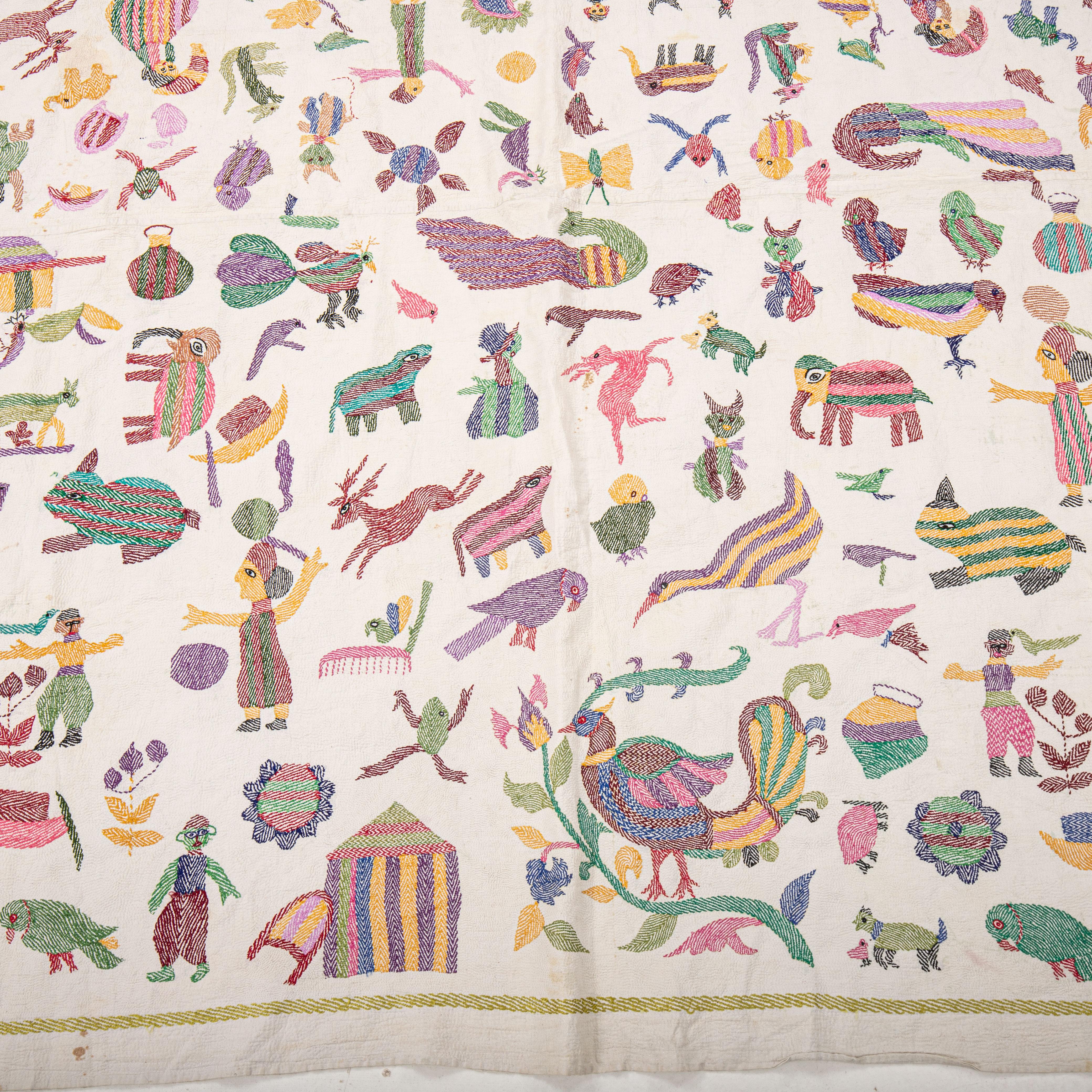 Bengal Kantha quilt, Mid 20th C. For Sale 1