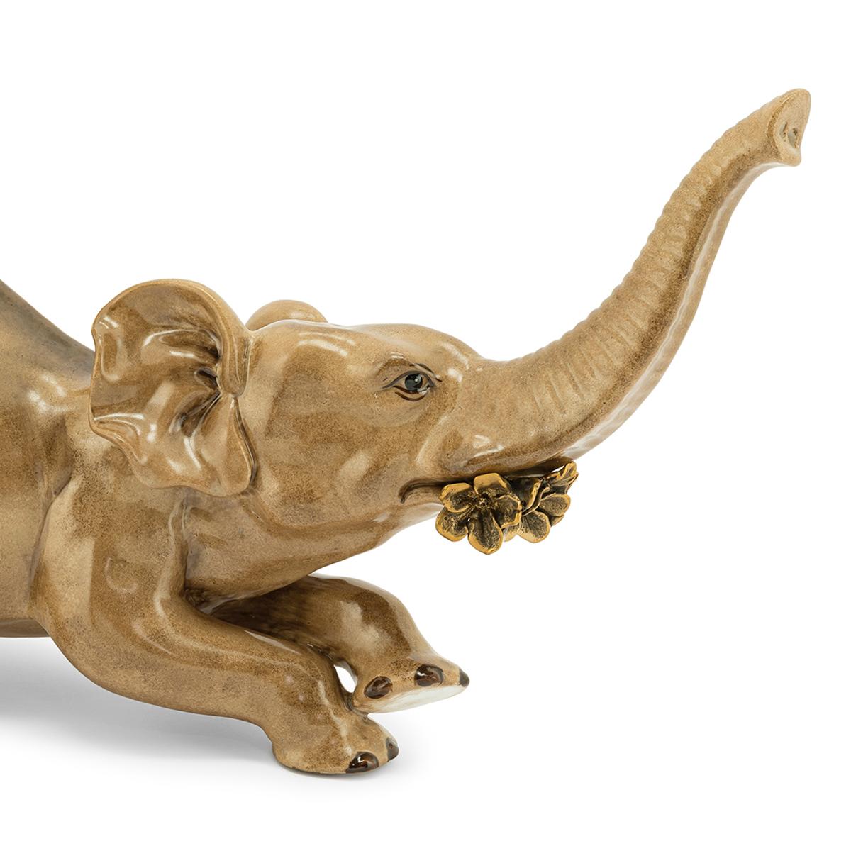 Brass Bengali Elephant Set of 2 Candleholders For Sale