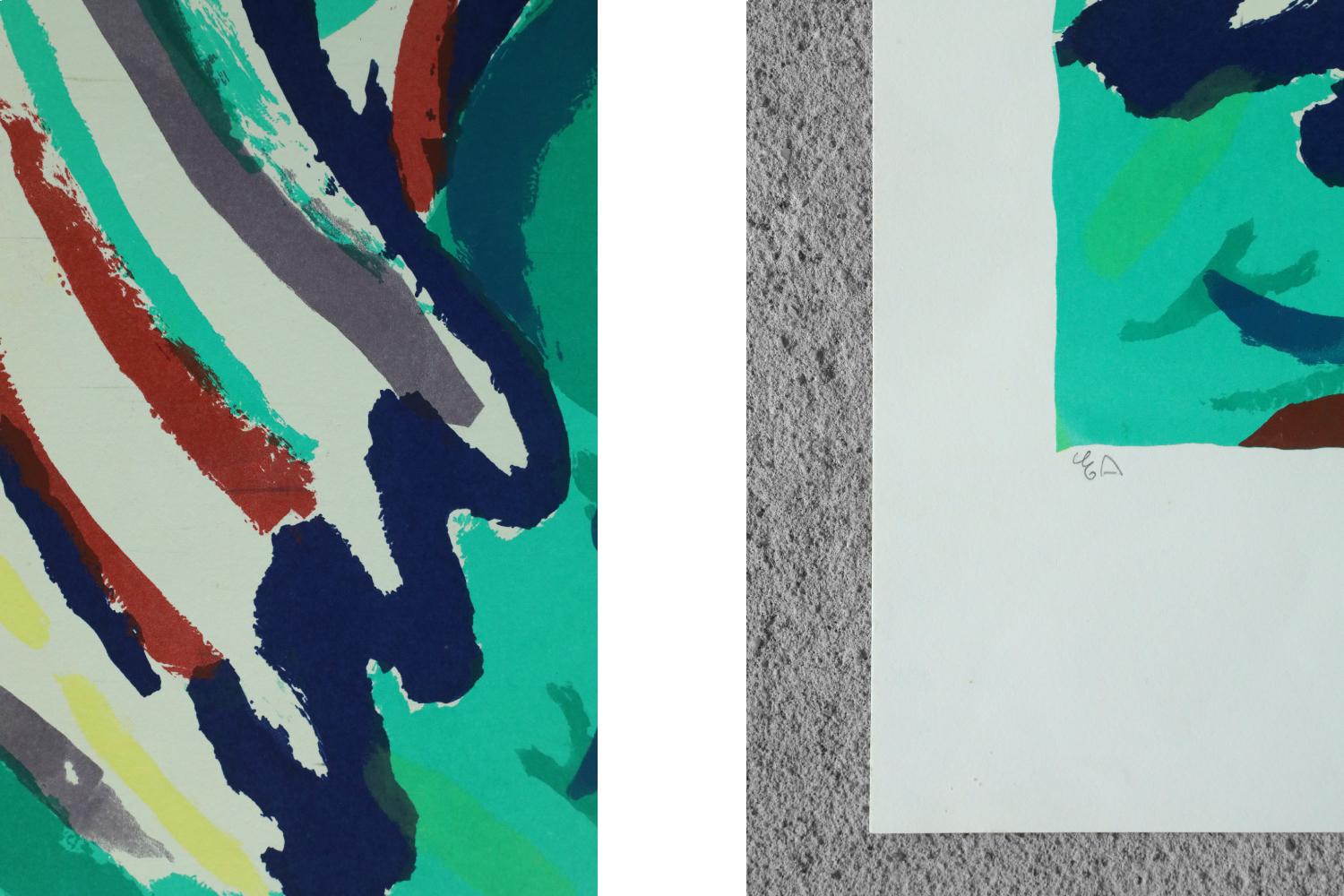 Scandinavian Modern Bengt Åberg, Fåglar, Color Lithograph For Sale
