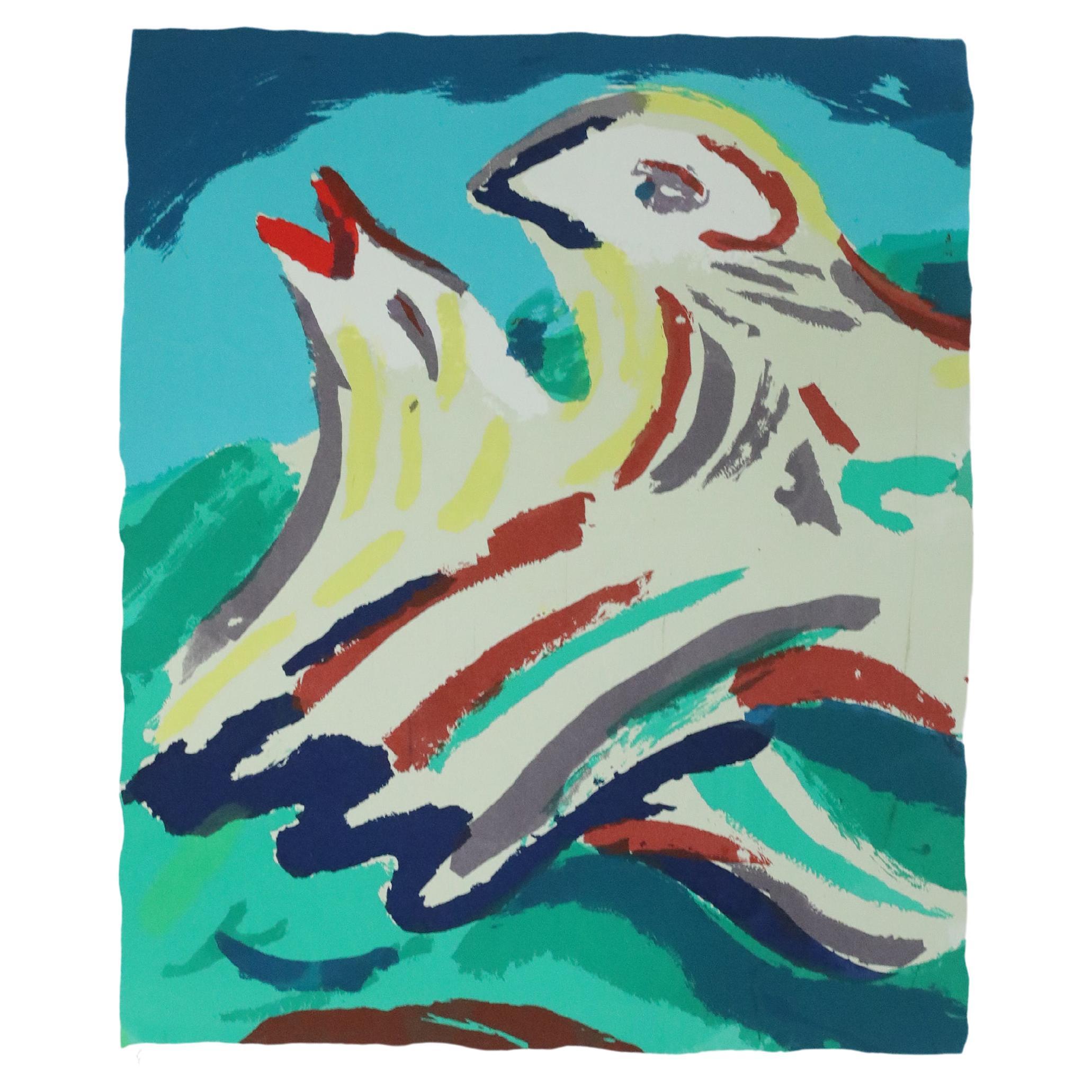 Bengt Åberg, Fåglar, Color Lithograph For Sale