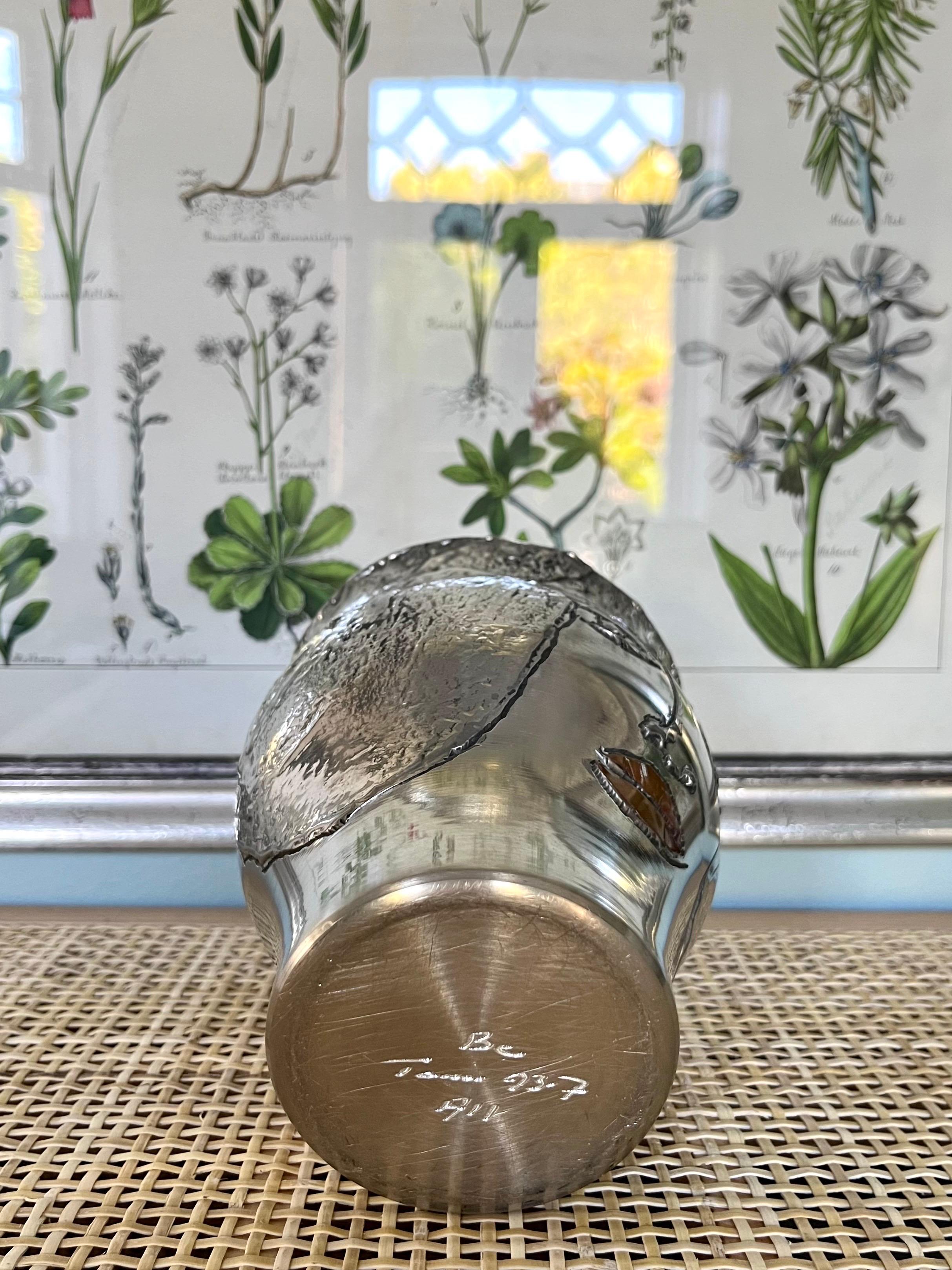 Bengt Berggren Brutalist Scandinavian Modern Pewter Vase w. Female Faces, 1990s For Sale 6