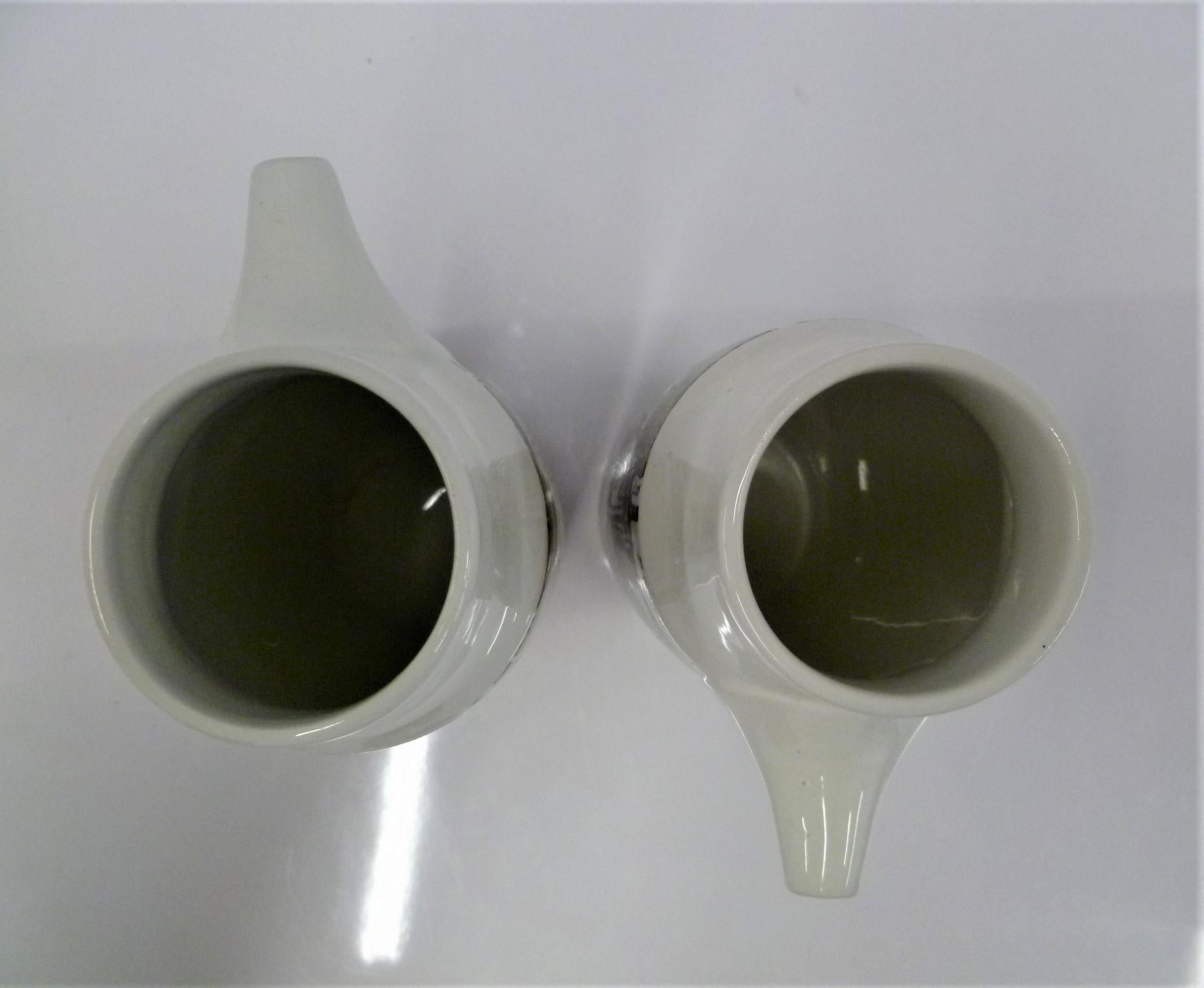 Swedish Bengt Berglund for Gustavsberg Pair of Scandinavian Modern Ceramic Vessels 1970s For Sale