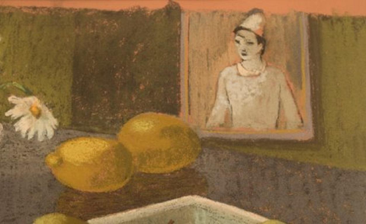 Swedish Bengt Carlberg, Sweden, Pastel on Paper, Modernist Still Life For Sale