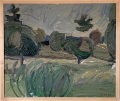 Swedish Abstract Landscape, Signed Original Oil Painting, Framed, 1950s