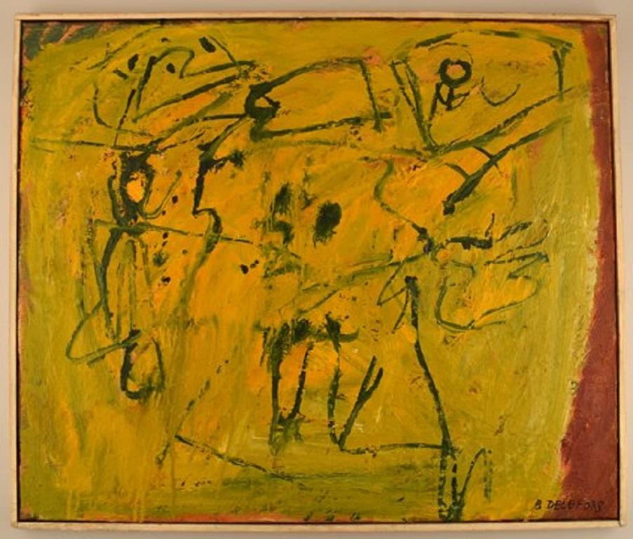 Bengt Delefors (1917-1996), Sweden. Oil on canvas. Modernist composition. 1960s.
The canvas measures: 75 x 63 cm.
The frame measures: 1 cm.
in excellent condition.
Signed.