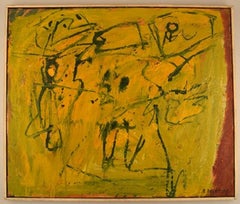 Bengt Delefors, Sweden, Oil on Canvas, Modernist Composition, 1960s