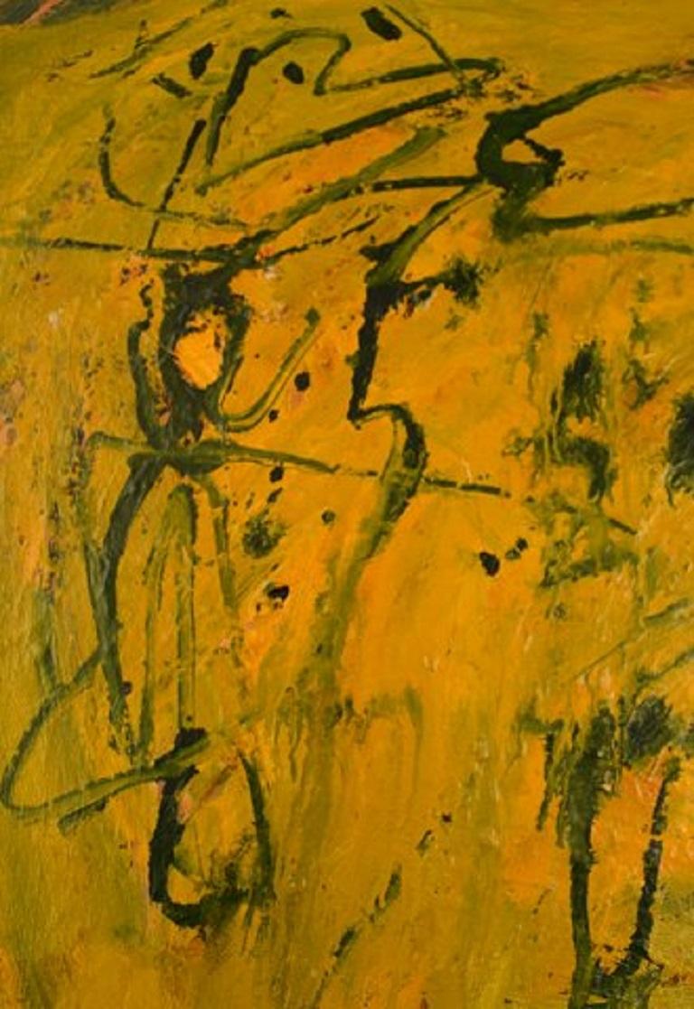 Swedish Bengt Delefors, Sweden, Oil on Canvas, Modernist Composition, 1960s