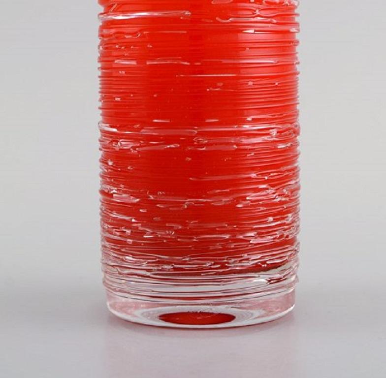 Mid-20th Century Bengt Edenfalk for Skruf, Four Vases in Mouth-Blown Crystal Glass For Sale