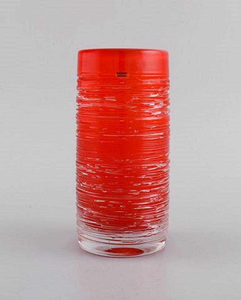 Bengt Edenfalk for Skruf, Four Vases in Mouth-Blown Crystal Glass For Sale 1
