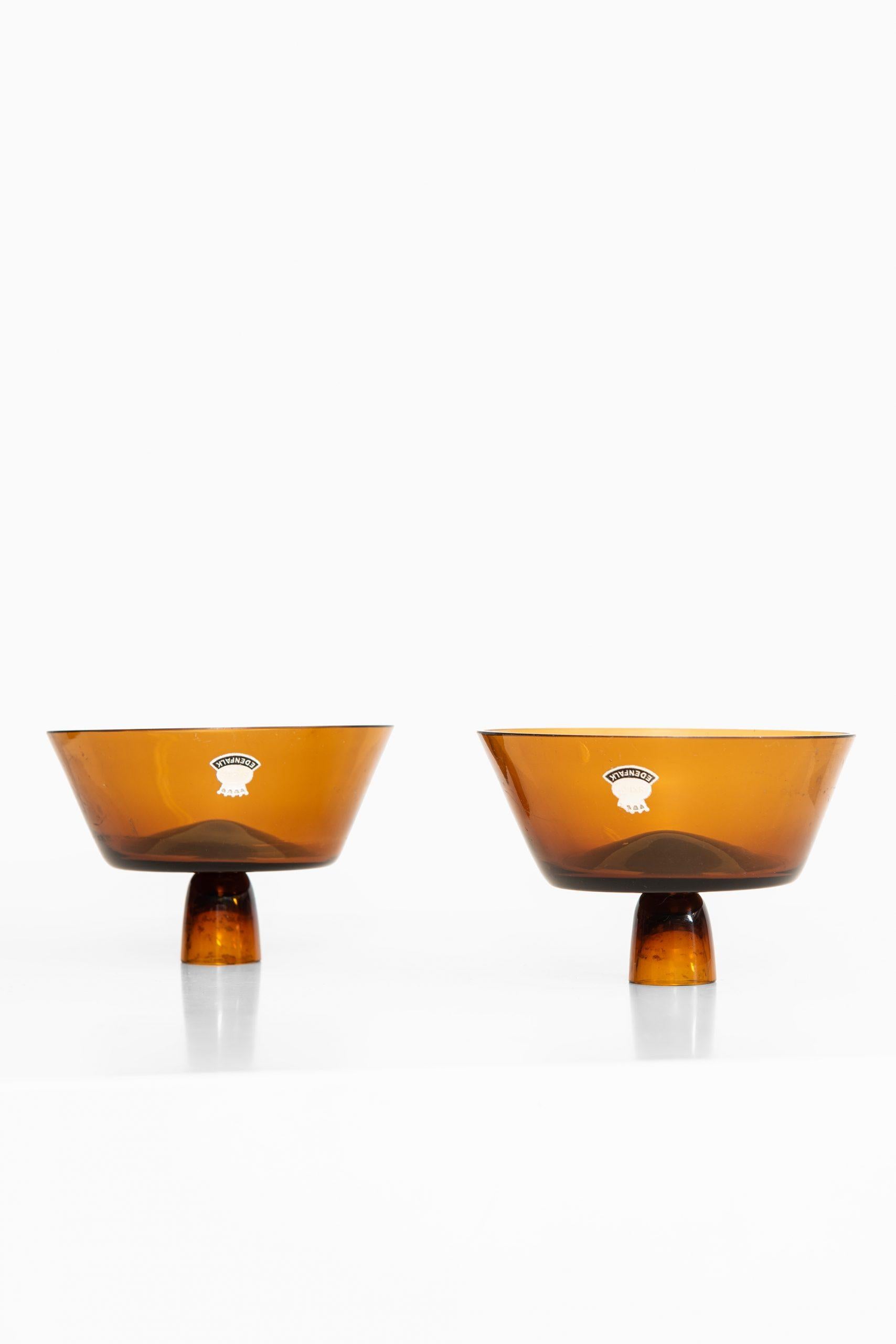Scandinavian Modern Bengt Edenfalk Candlesticks / Vases Produced by Skruf in Sweden For Sale