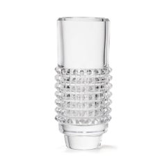 Vintage Bengt Edenfalk Skruf Glass Cylindrical Corona Vase, circa 1960