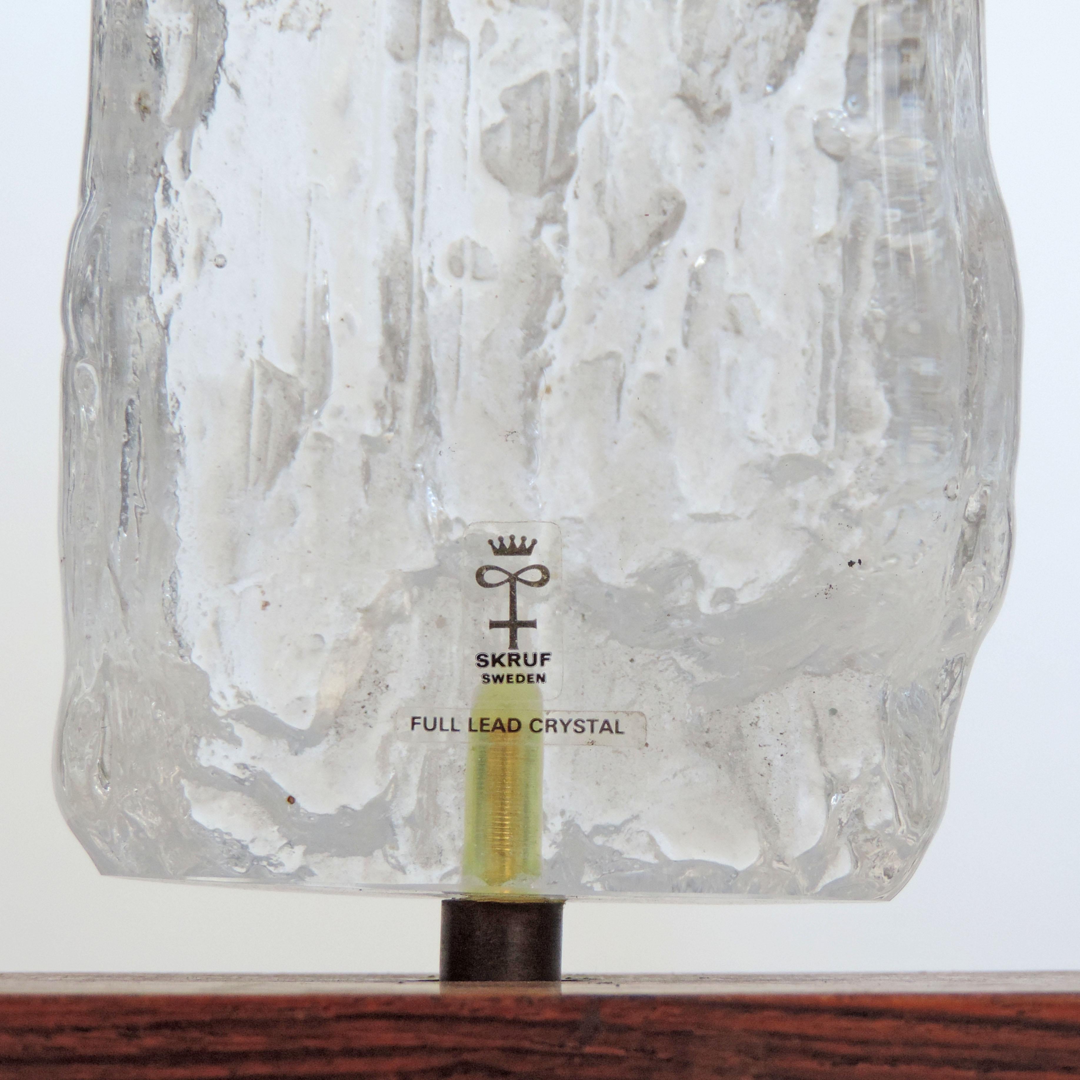 Late 20th Century Bengt Edenfalk Swedish Ice Glass Sculpture for Skruf For Sale