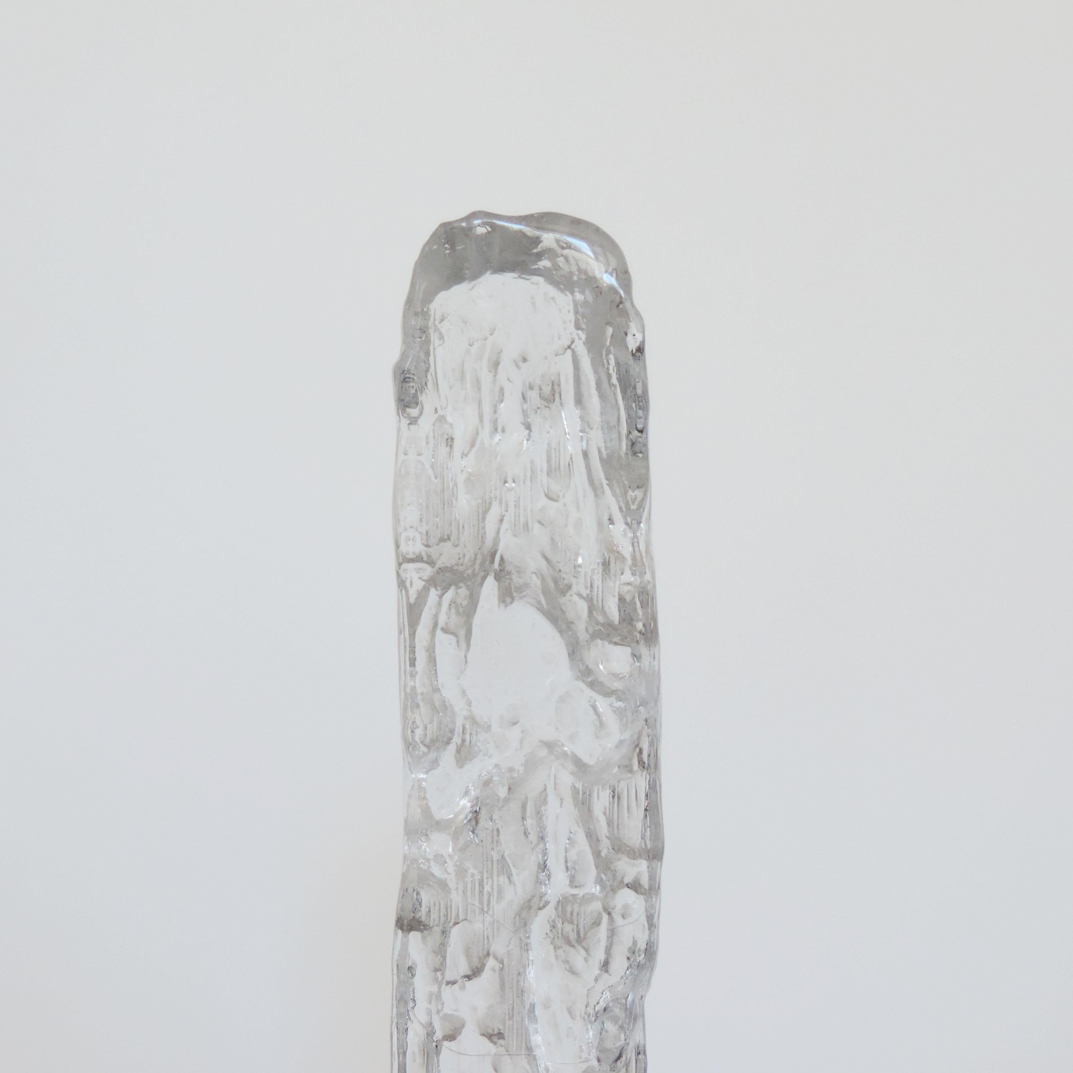Art Glass Bengt Edenfalk Swedish Ice Glass Sculpture for Skruf For Sale