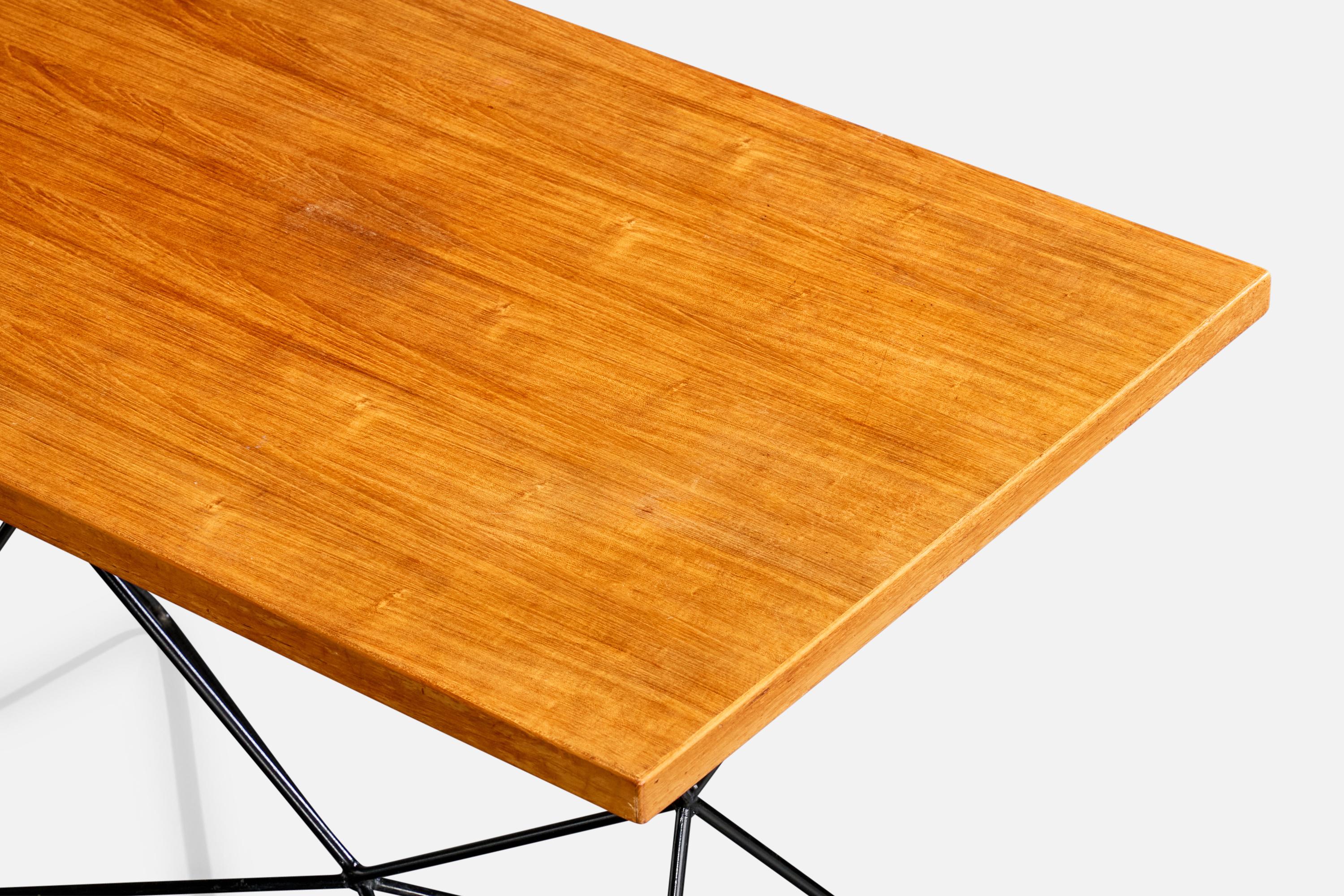 Bengt Johan Gullberg, Console Table, Metal, Teak, Sweden, 1950s For Sale 1