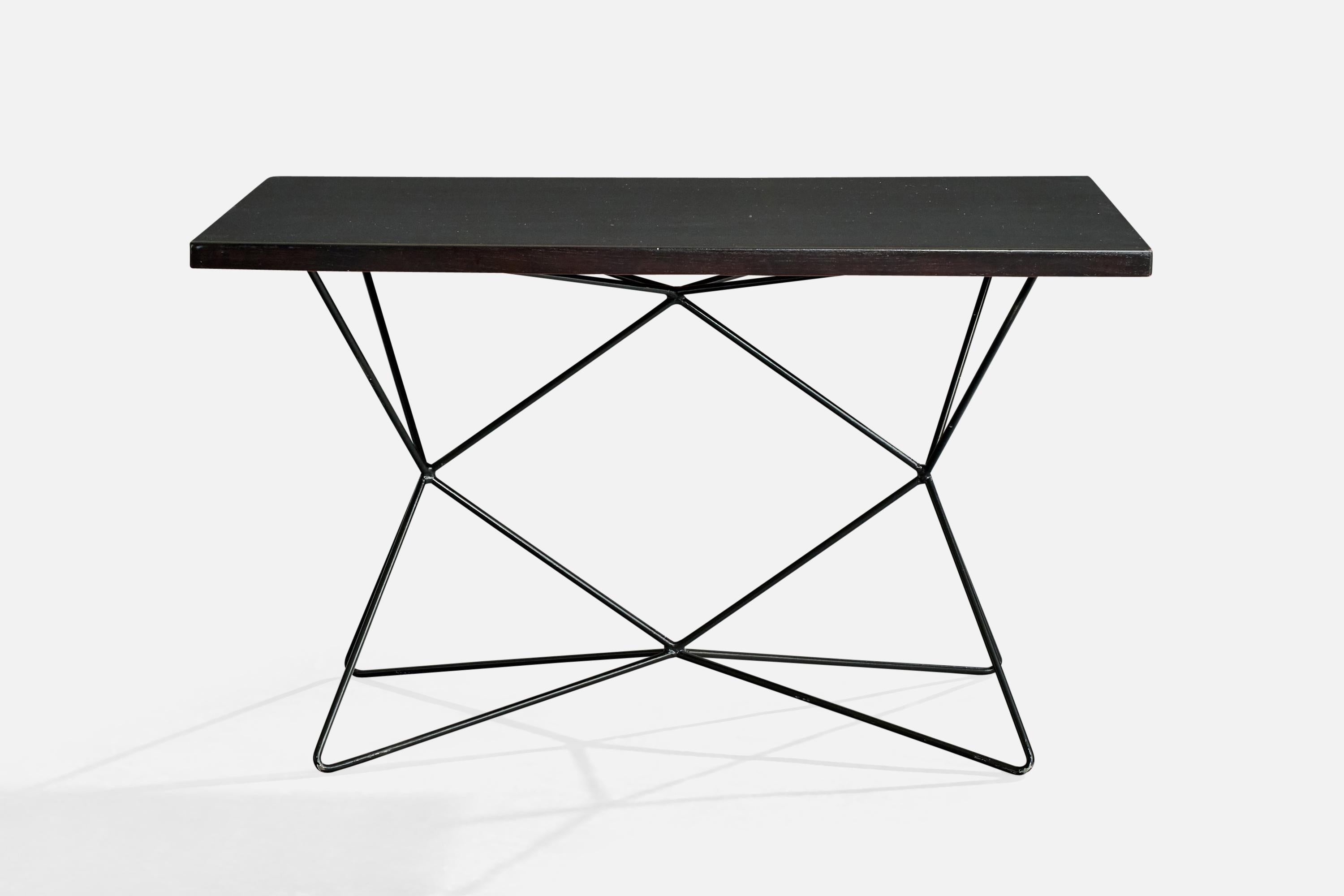 Bengt Johan Gullberg, Console Table, Metal, Wood, Sweden, 1950s Moderno de mediados de siglo en venta