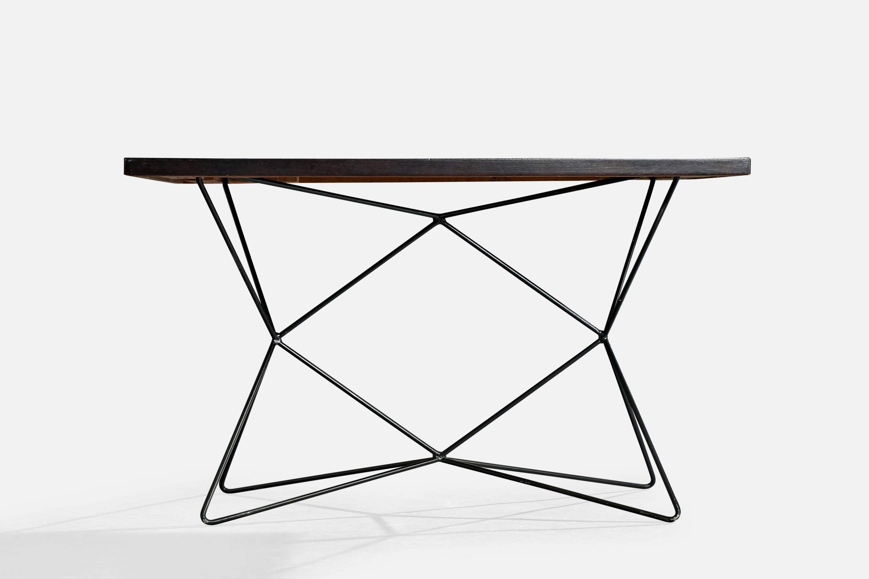 Bengt Johan Gullberg, Console Table, Metal, Wood, Sweden, 1950s Sueco en venta
