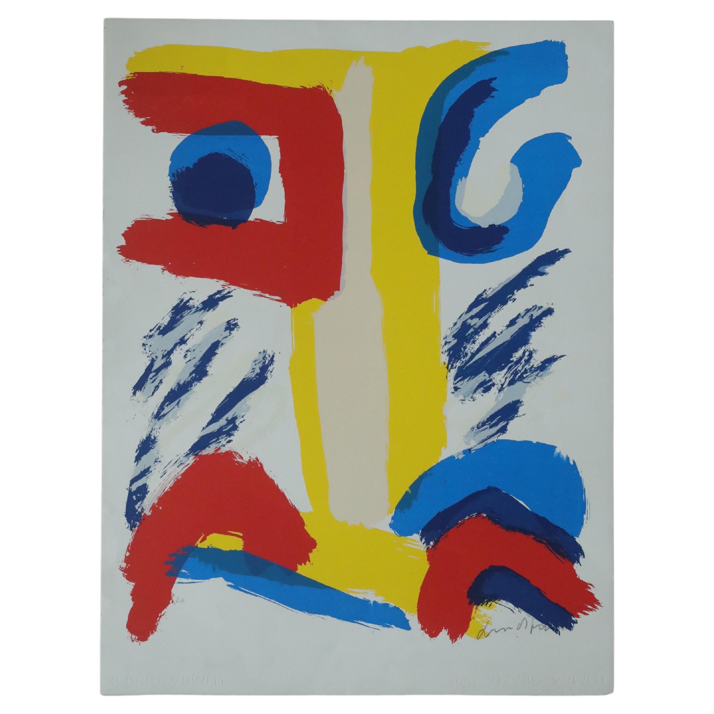 Bengt Lindström, 1995, Jätten På Berget, Color Lithograph For Sale