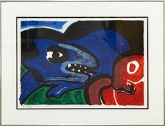 Bengt Lindström Composition, Tête d'Animal Signed Lithograph E.A. XI/XII Framed