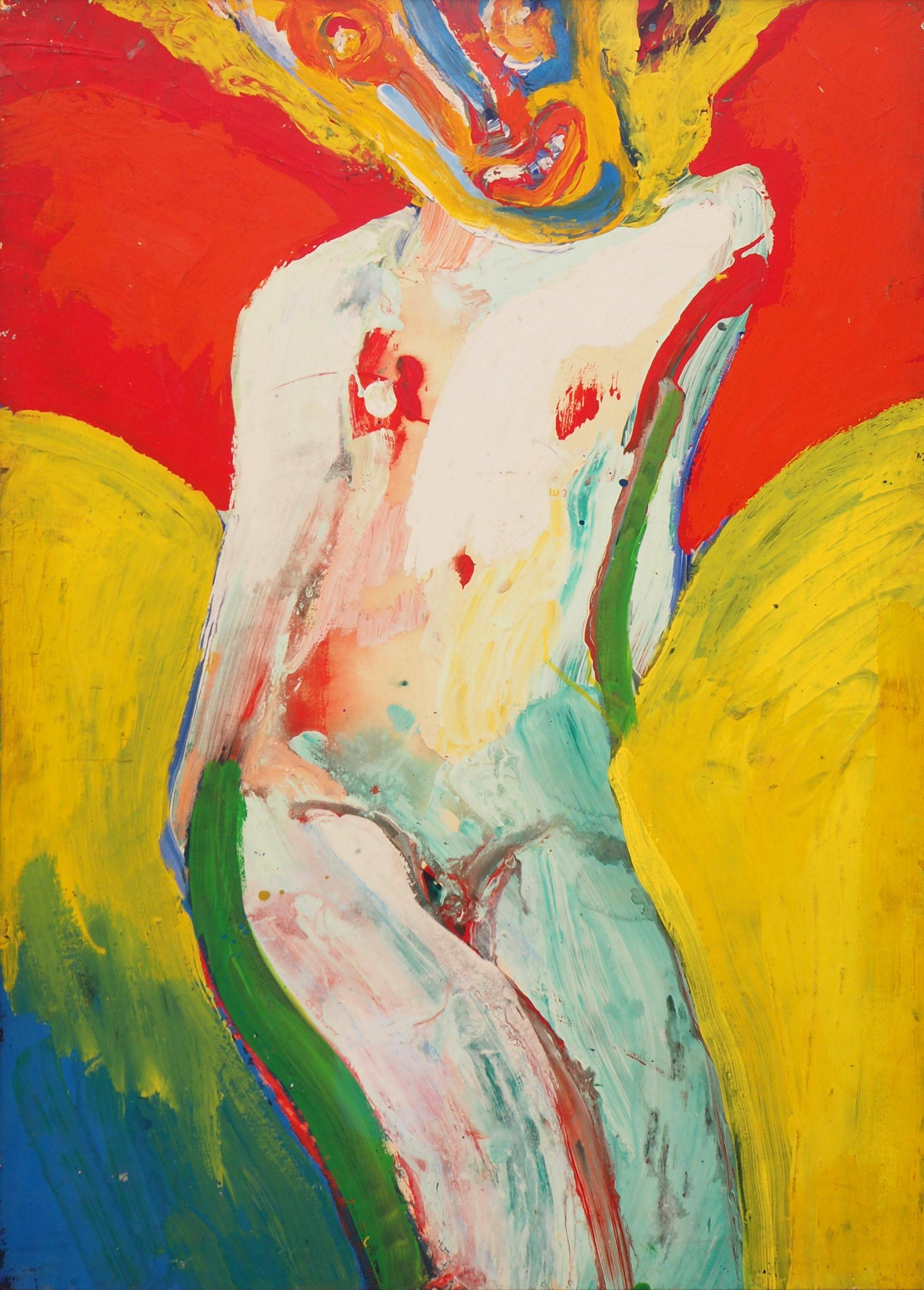 Femme assise - Peinture à l'huile originale - Expressionniste Painting par Bengt Lindström