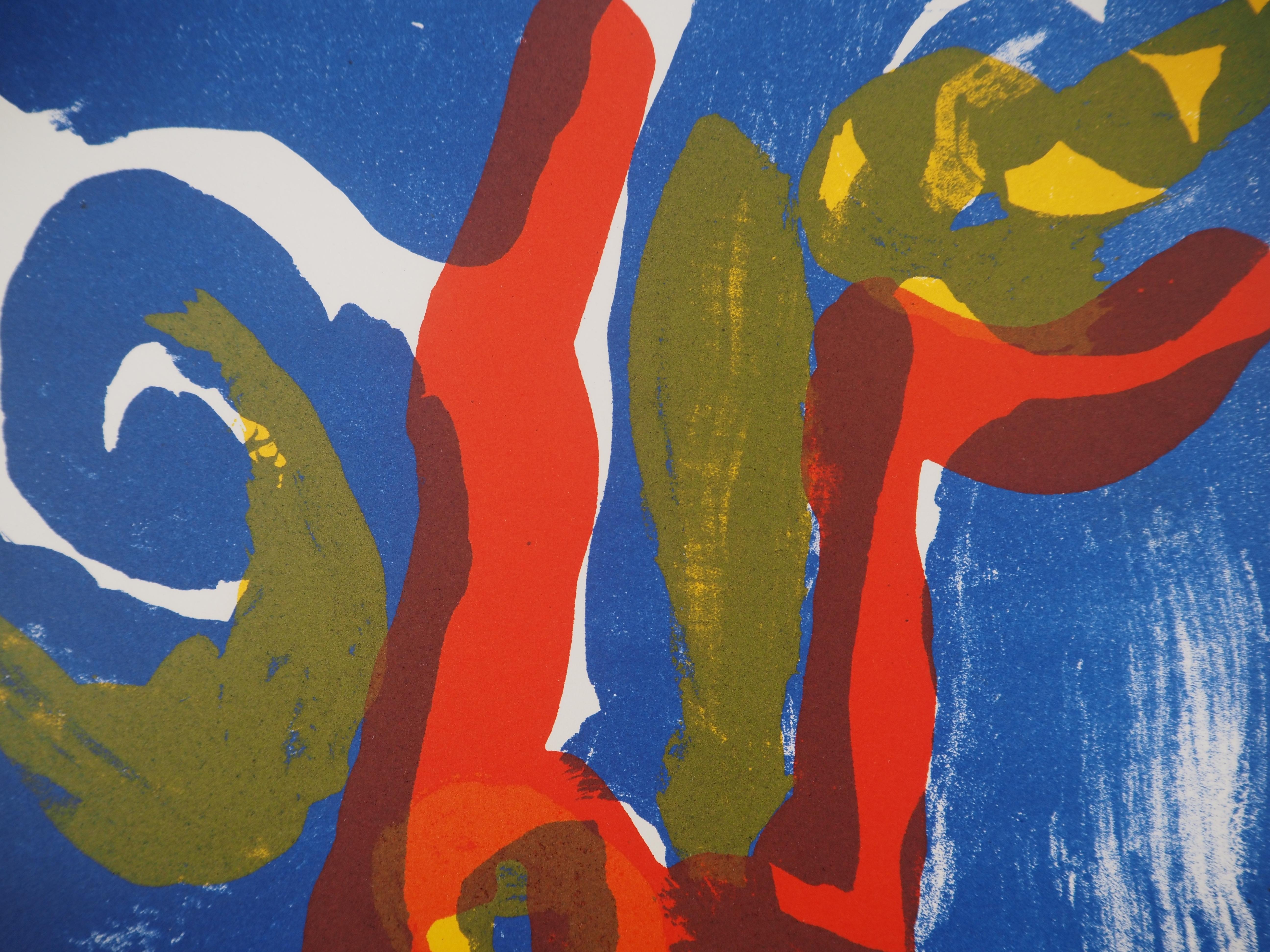Bengt Lindström (1925-2008)
Viso blu espressionista 

Litografia originale
Firma stampata nella lastra
Numerato / 400 ex 
Su pergamena 31 x 22,5 cm (circa 12 x 9 in)

Condizioni eccellenti