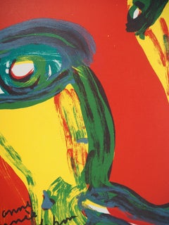 Fauvist Portrait in Red - Original lithograph