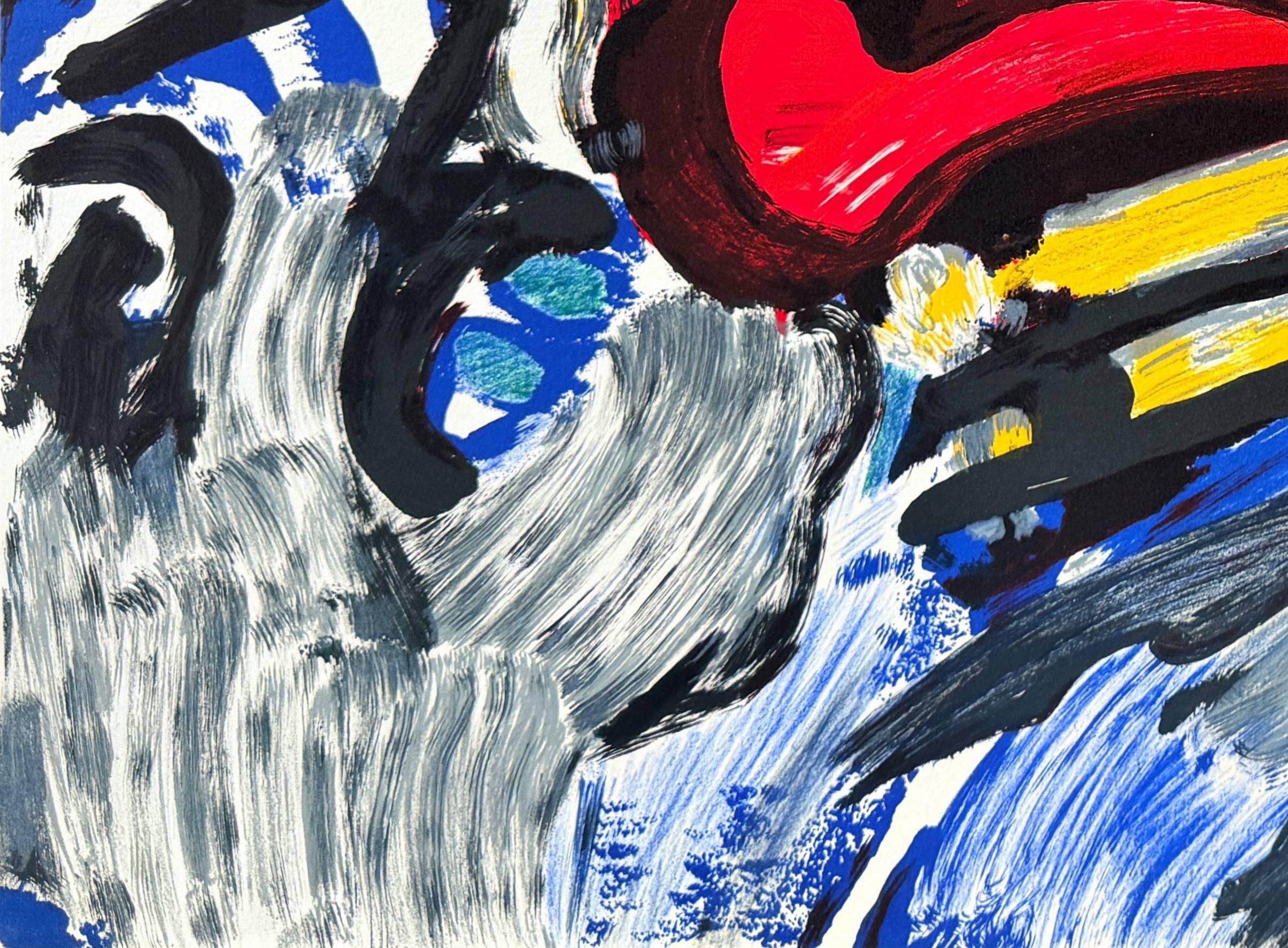 L'homme et son chien - Print Beige di Bengt Lindström