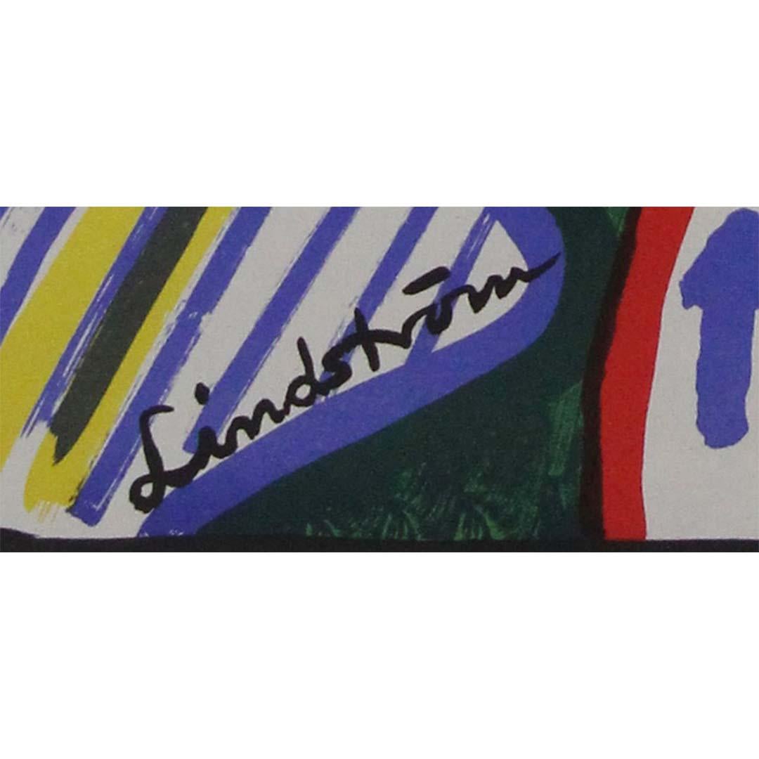 Cartel de viaje original para Umeå, Suecia, diseñado por Bengt Lindstrom 1