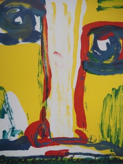 Totem Portrait in Yellow - Original lithograph