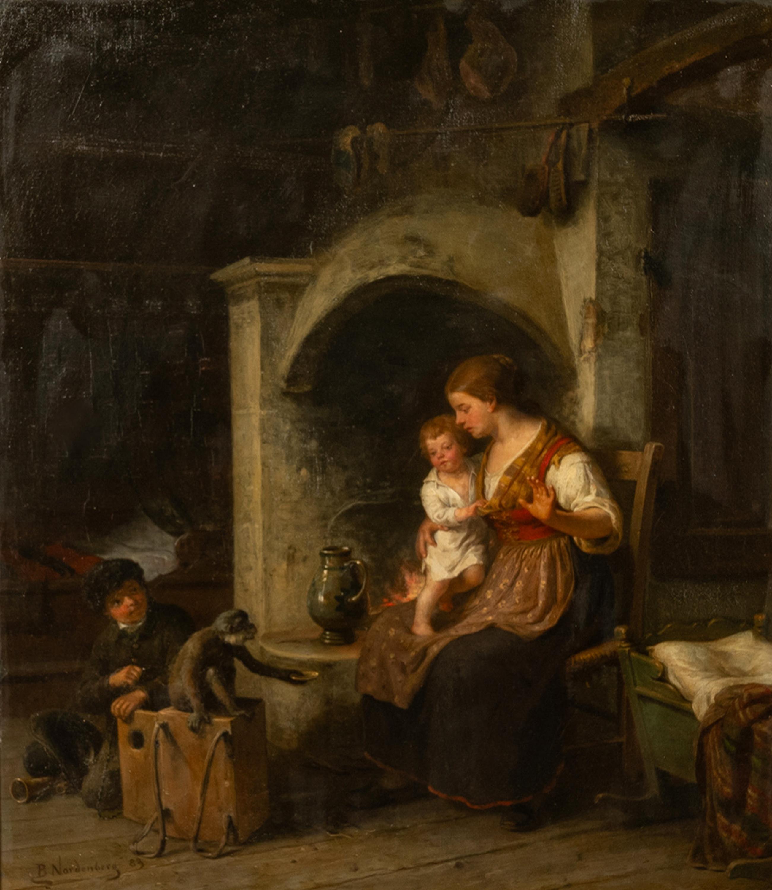 A fine & large antique oil on canvas painting by Bengt Nordenberg (1822-1902), Sweden, dated 1883.
Nordenberg is recognized as one of Sweden's most celebrated 19th century artists, his work epitomizes Swedish Romanticism and this painting is a
