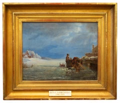 Children by the Ice Hole by Swedish Artist Bengt Nordenberg, c. 1846