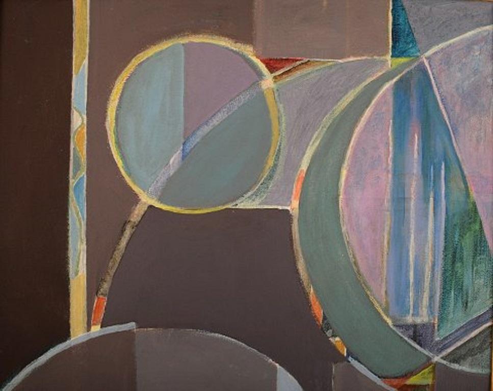Scandinavian Modern Bengt Nordquist, Sweden, Oil on Canvas, Abstract Composition, 1960s