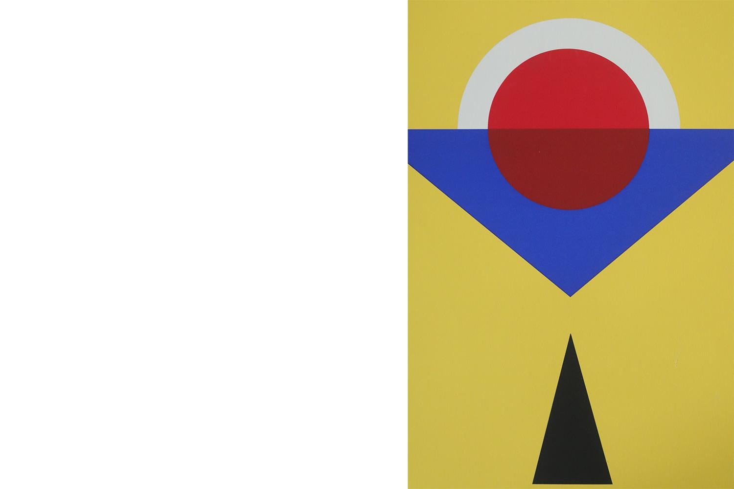 Mid-Century Modern Bengt Orup, Composition, Color Lithograph, 1985 For Sale