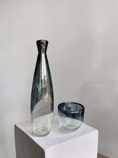 Vaso e ciotola in vetro artistico Bengt Orup for Johansfors, set di due, Svezia, anni '60