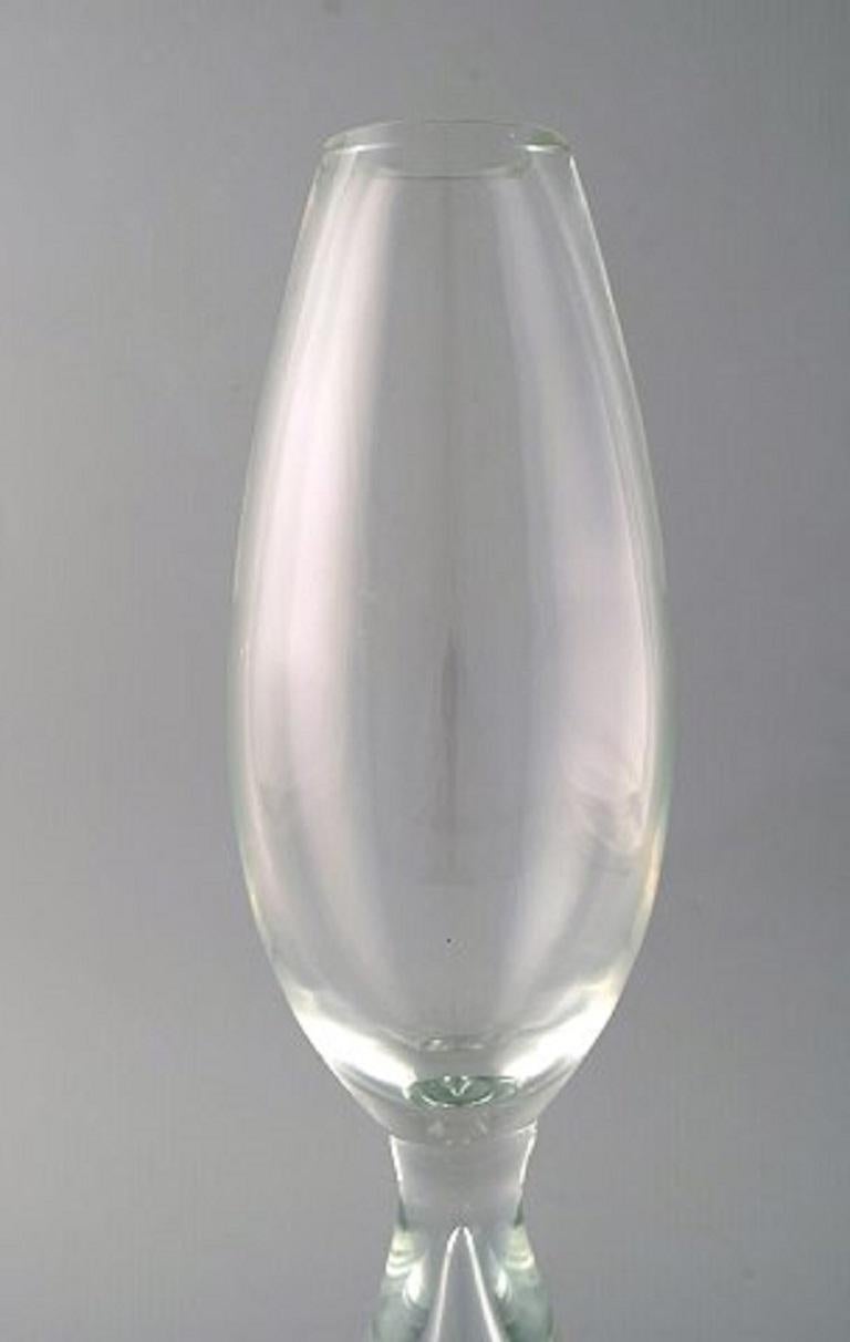 Bengt Orup for Johansfors. Art glass vase. Swedish design, 1970s.
Measures: 35 x 10 cm.
In very good condition.
Incised signature.