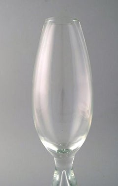 Bengt Orup for Johansfors, Art Glass Vase, Swedish Design, 1970s
