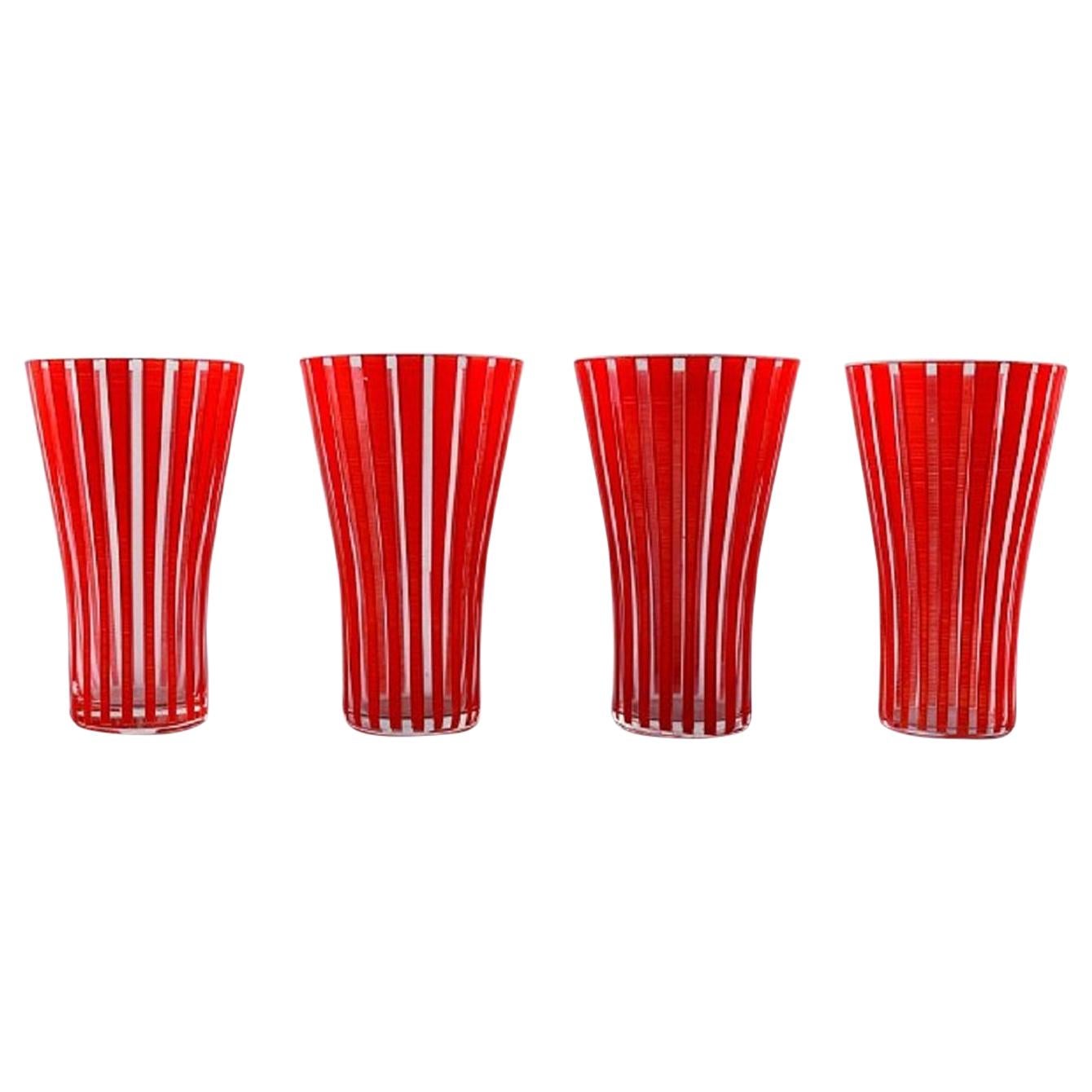Bengt Orup for Johansfors. Four "Strikt" Cocktail / Lemonade Glasses