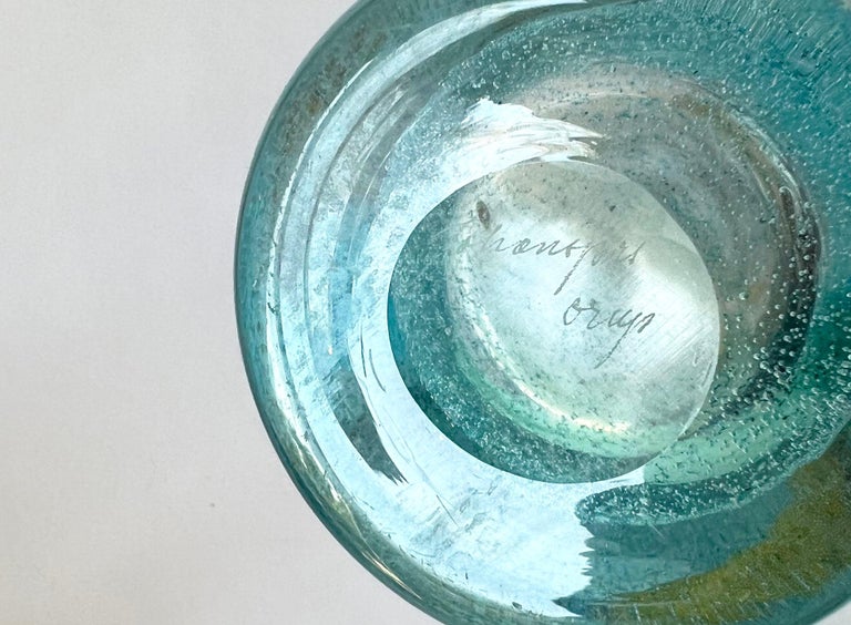 Mid-20th Century Bengt Orup for Johansfors Swedish Modernist Blown Glass Bottle Vase For Sale