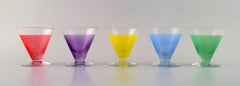 Bengt Orup, Johansfors. "Party",  8 colorful cocktail glasses with decanter