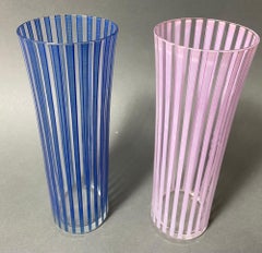 Coupe en verre d'art du milieu du siècle dernier Bengt Orup suédois Johansfors Glasses Strikt Series