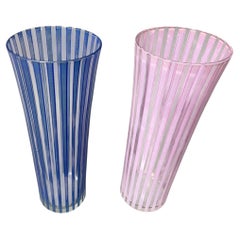 Bengt Orup Vaso de vidrio artístico de mediados de siglo Suecia Johansfors Vasos Serie Strikt