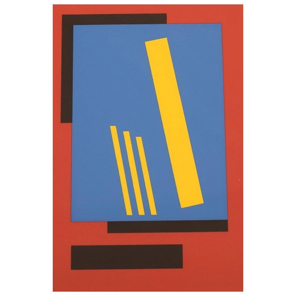 Bengt Orup, Sweden, Original Color Lithography, Abstract Geometric Composition
