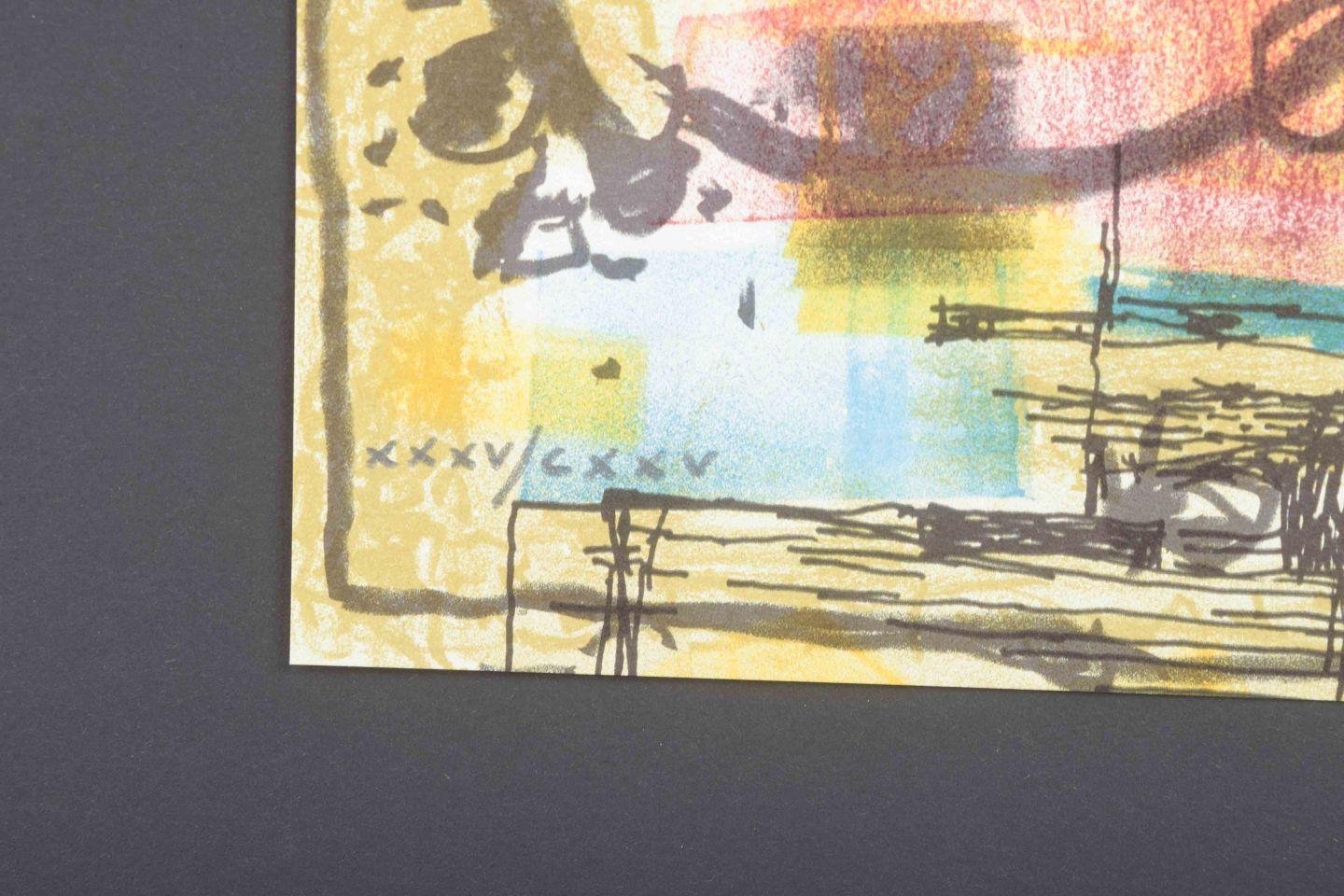 Bengt Orup, schwedischer Künstler. Abstrakte Zusammensetzung. Farblithographie. Mitte des 20. Jahrhunderts (Moderne) im Angebot