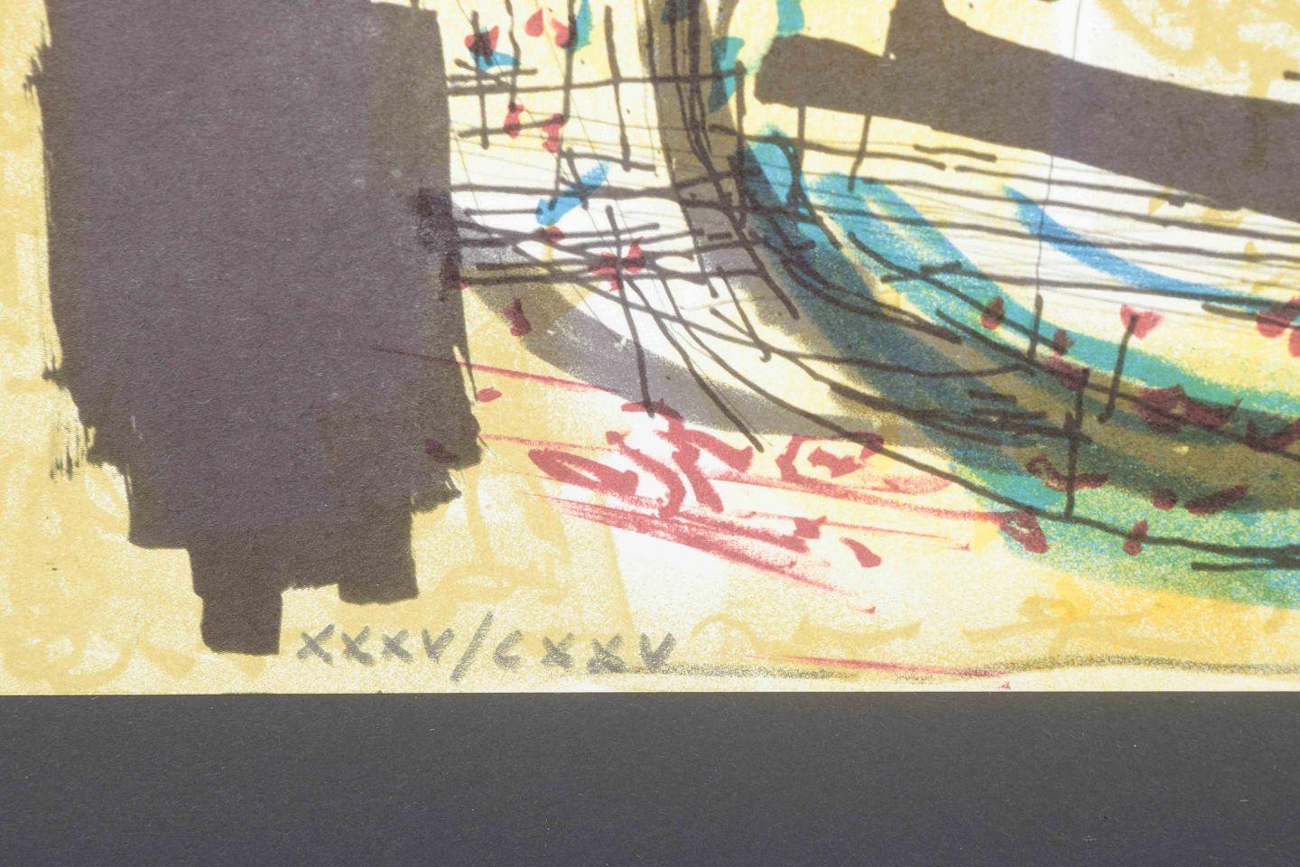 Bengt Orup, schwedischer Künstler. Abstrakte Zusammensetzung. Farblithographie. Mitte des 20. Jahrhunderts (Moderne) im Angebot