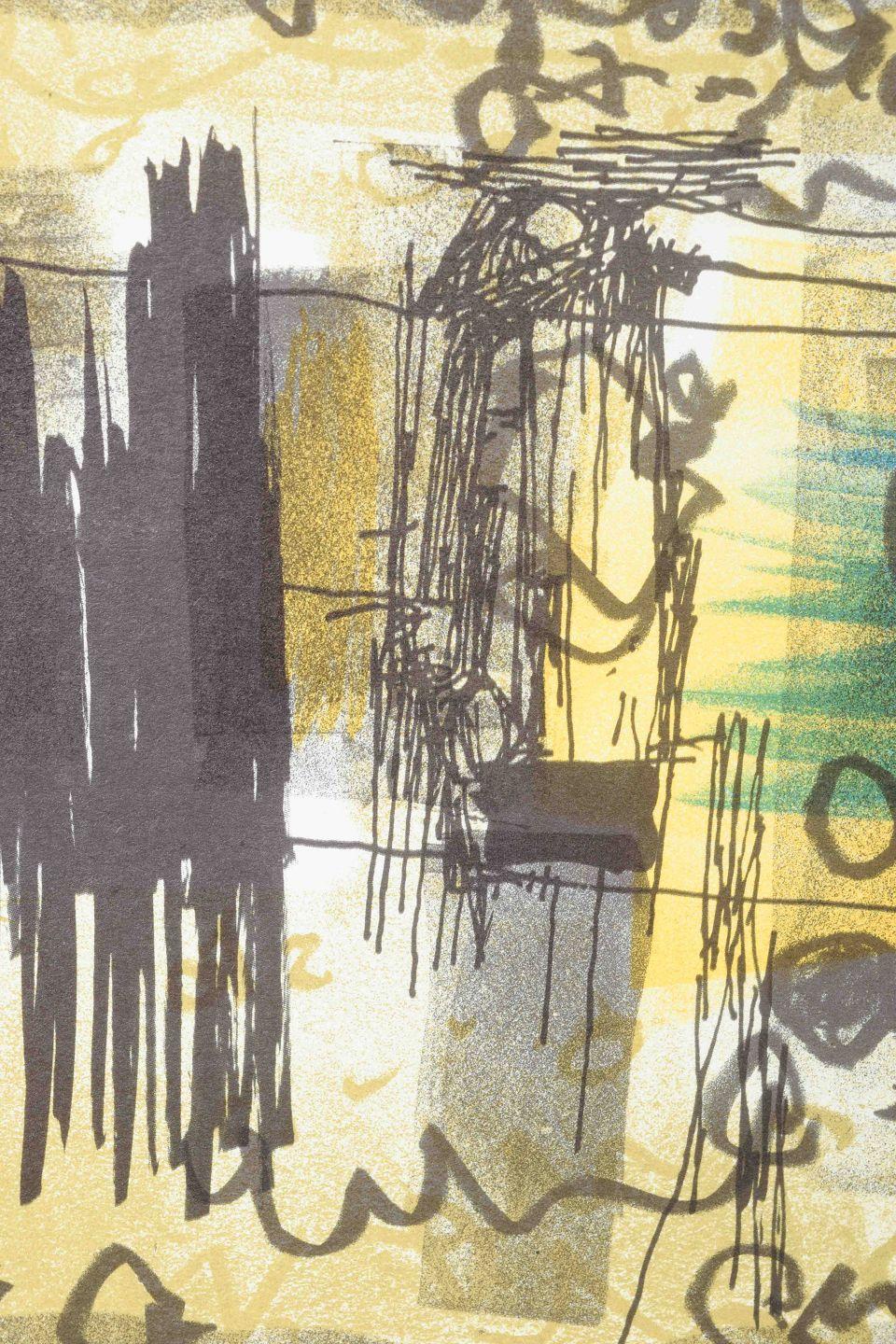 Bengt Orup, schwedischer Künstler. Abstrakte Zusammensetzung. Farblithographie. Mitte des 20. Jahrhunderts (Moderne) im Angebot