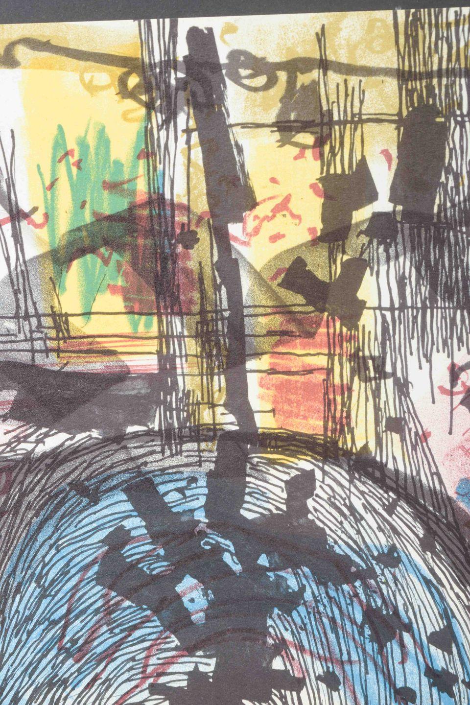 Bengt Orup, schwedischer Künstler. Abstrakte Zusammensetzung. Farblithographie. Mitte des 20. Jahrhunderts (Moderne) im Angebot