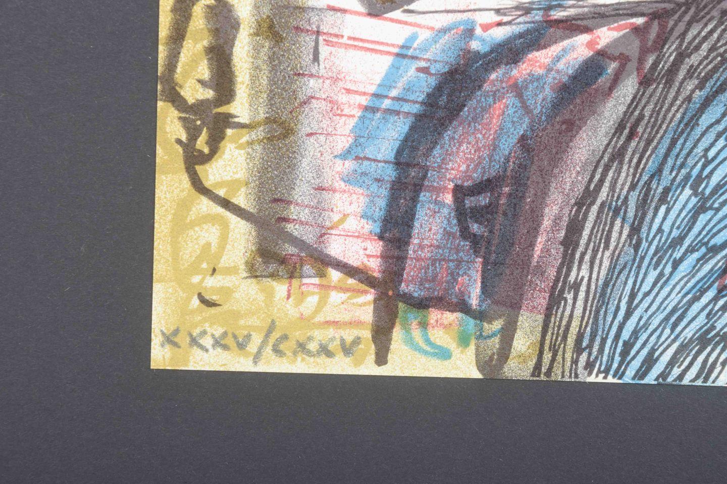 Bengt Orup, schwedischer Künstler. Abstrakte Zusammensetzung. Farblithographie. Mitte des 20. Jahrhunderts (Schwedisch) im Angebot
